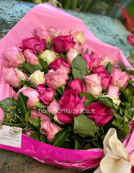 Mazzo Pink di 40 rose