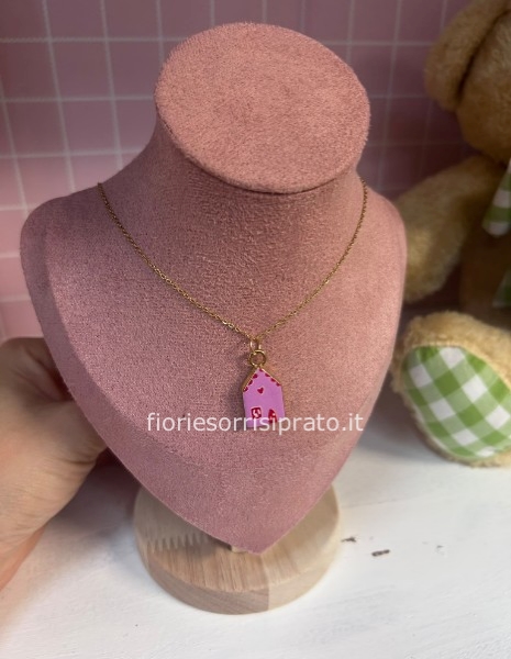 COLLANA CASETTA ROSA