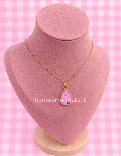COLLANA CASETTA ROSA