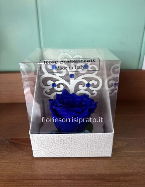 ROSA STABILIZZATA BLU CON ALBERO DELLA VITA